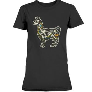 Funny Lama Skull Skeleton Halloween T-Shirt Product Photo 5