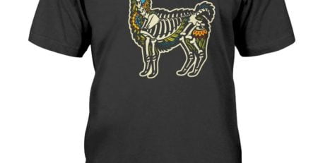Funny Lama Skull Skeleton Halloween T-Shirt