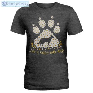 German Shepherd Daisy Life Is Better With Dogs T-Shirt Long Sleeve Tee Product Photo 2