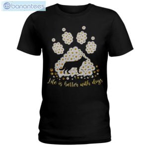 German Shepherd Daisy Life Is Better With Dogs T-Shirt Long Sleeve Tee Product Photo 1
