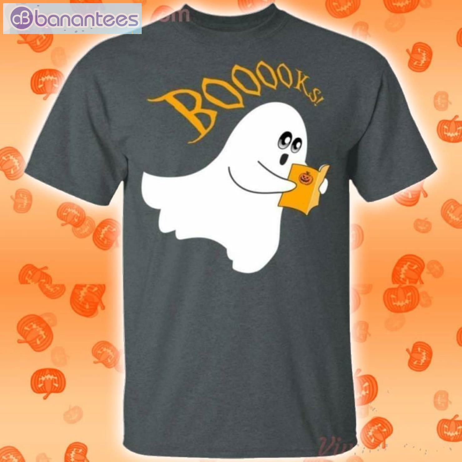 Ghost Reading Books Funny Halloween T-Shirt Product Photo 2 Product photo 2