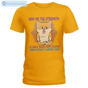 Give Me The Strength To Walk Away Yoga Dogs Corgi T-Shirt Long Sleeve Tee Product Photo 2