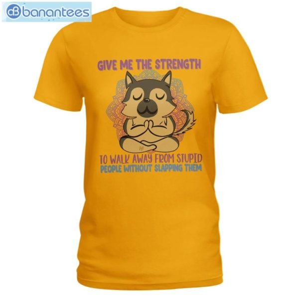Give Me The Strength To Walk Away Yoga Dogs German Shepherd T-Shirt Long Sleeve Tee Product Photo 2