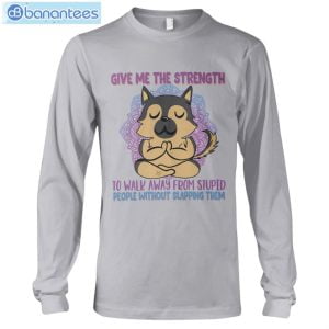Give Me The Strength To Walk Away Yoga Dogs German Shepherd T-Shirt Long Sleeve Tee Product Photo 5