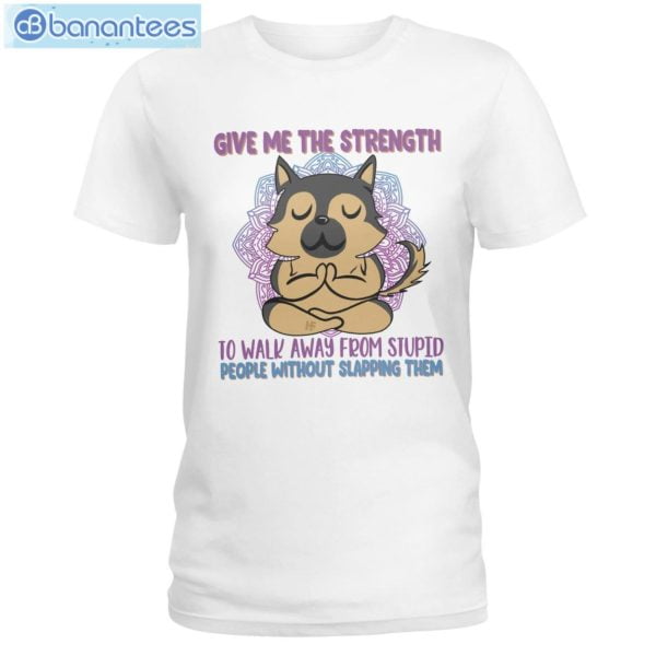 Give Me The Strength To Walk Away Yoga Dogs German Shepherd T-Shirt Long Sleeve Tee Product Photo 1