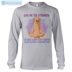 Give Me The Strength To Walk Away Yoga Dogs Golden Retriever Long Sleeve T-Shirt Product Photo 5