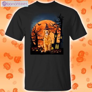 Golden Retriever By The Halloween Moon Halloween T-Shirt Product Photo 2