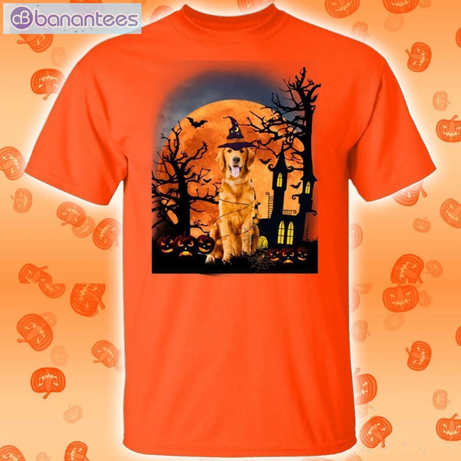 Golden Retriever By The Halloween Moon Halloween T-Shirt Product Photo 1