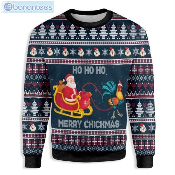 Ho Ho Ho Merry Chickmas Christmas Ugly Sweater Product Photo 1