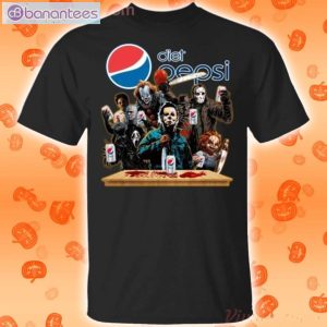 Horror Characters Drinking Diet Pepsi Funny T-Shirt Product Photo 1