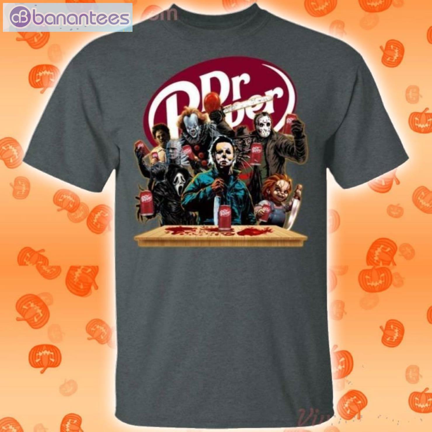 Horror Characters Drinking Dr Pepper Funny T-Shirt Product Photo 2 Product photo 2