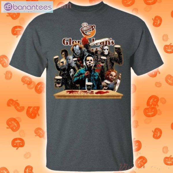 Horror Characters Drinking Gloria Jean's Funny T-Shirt Product Photo 2