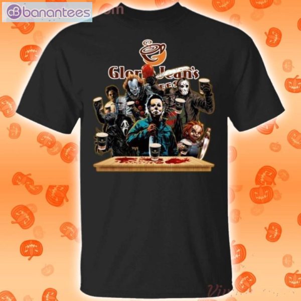 Horror Characters Drinking Gloria Jean's Funny T-Shirt Product Photo 1