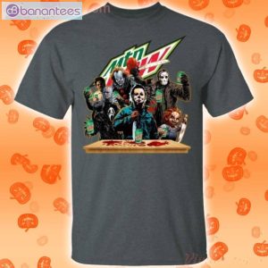 Horror Characters Drinking Mountain Dew Funny T-Shirt Product Photo 2