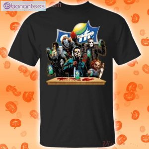 Horror Characters Drinking Sprite Funny T-Shirt Product Photo 1