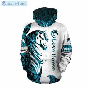 Horse Lover Blue And White Personalized Unique 3D Printed Leggings Hoodie Set Product Photo 2