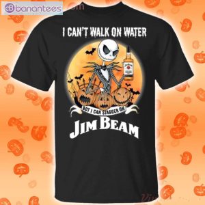 I Can Stagger On Jim Beam Whisky Jack Skellington Halloween T-Shirt Product Photo 1