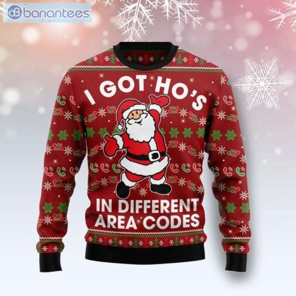 I Got Ho's In Different Area Codes Christmas Ugly Sweater Product Photo 1