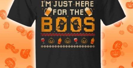 I'm Just Here For The Boos Drinking Halloween T-Shirt