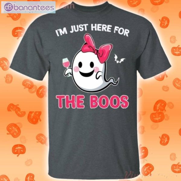 I'm Just Here For The Boos Ghost In Pink Ribbon Halloween T-Shirt Product Photo 2