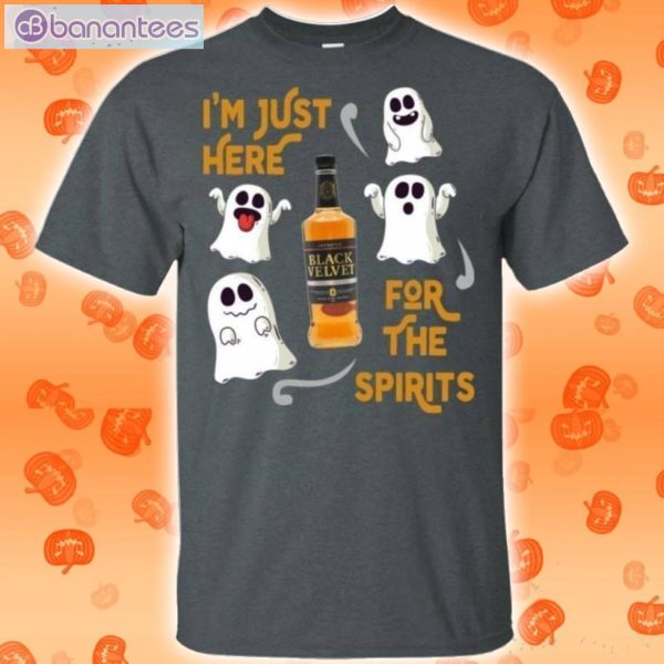 I'm Just Here For The Spirits Black Velvet Whisky Halloween T-Shirt Product Photo 2