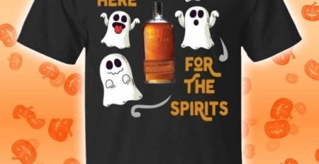 I'm Just Here For The Spirits Bulleit Bourbon Whisky Halloween T-Shirt