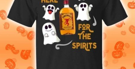 I’m Just Here For The Spirits Fireball Cinnamon Whisky Halloween T-Shirt