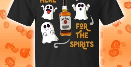 I'm Just Here For The Spirits Jim Beam Bourbon Whisky Halloween T-Shirt