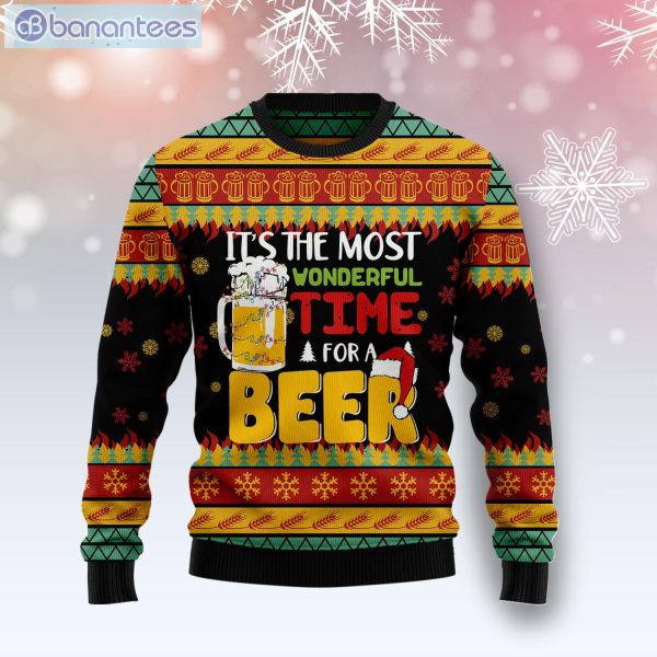 It's The Most Wonderful Time For A Beer Ugly Christmas Sweater Product Photo 1