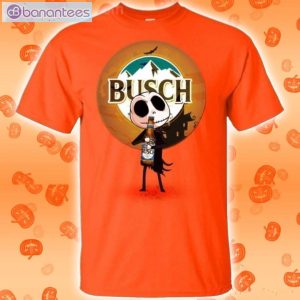 Jack Skellington Hold Busch Beer Halloween T-Shirt Product Photo 2