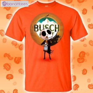 Jack Skellington Hold Busch Light Halloween T-Shirt Product Photo 2