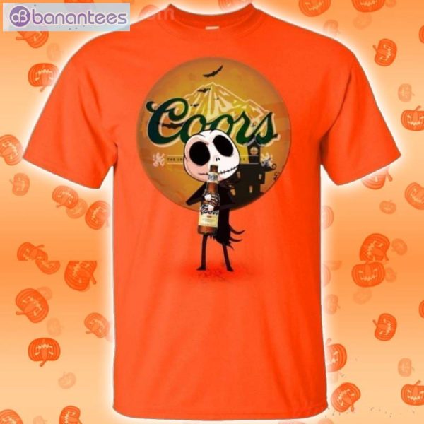 Jack Skellington Hold Coors Banquet Beer Halloween T-Shirt Product Photo 2