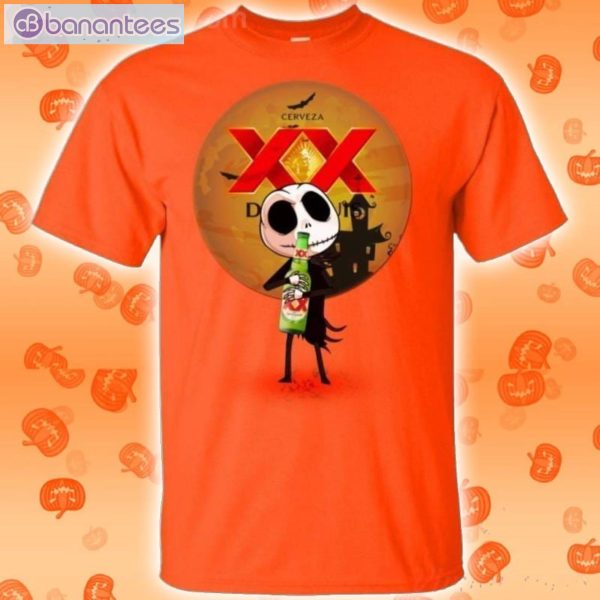Jack Skellington Hold Dos Equis Beer Halloween T-Shirt Product Photo 2