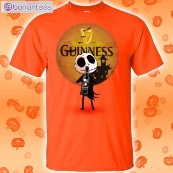 Jack Skellington Hold Guinness Beer Halloween T-Shirt Product Photo 2