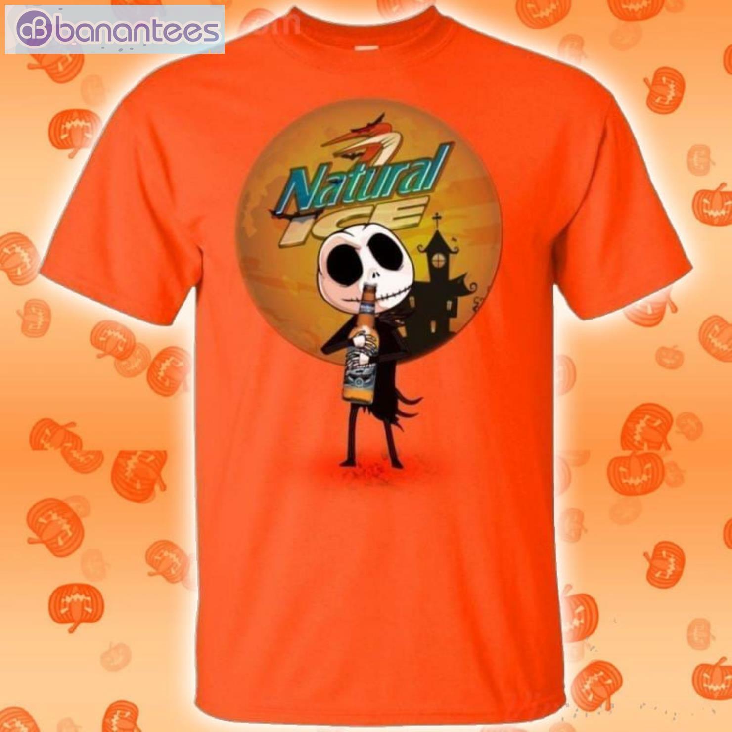 Jack Skellington Hold Natural Ice Beer Halloween T-Shirt Product Photo 2 Product photo 2