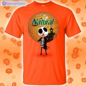 Jack Skellington Hold Natural Light Beer Halloween T-Shirt Product Photo 2