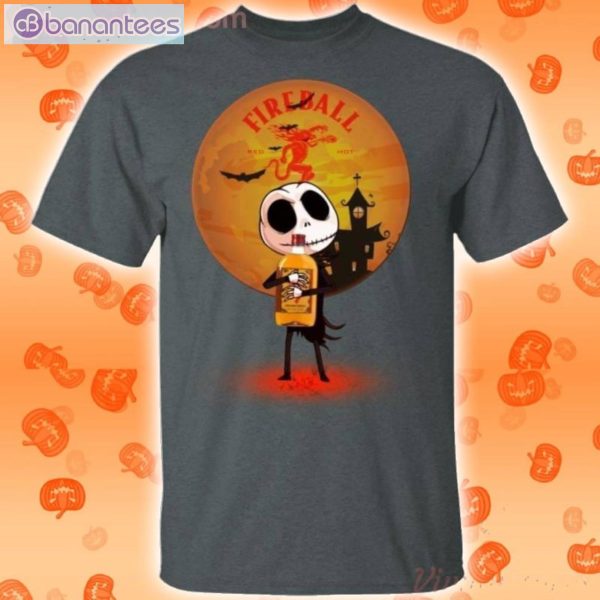 Jack Skellington Holding Fireball Cinnamon Whisky Halloween T-Shirt Product Photo 2