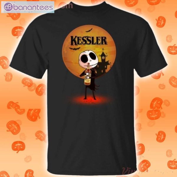 Jack Skellington Holding Kessler American Whisky Halloween T-Shirt Product Photo 1