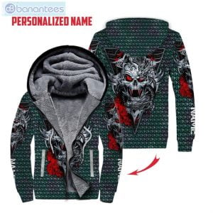 King Dragon Blue Skull Custom Name All Over Print Fleece Zip Hoodieproduct photo 1