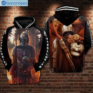 Mandalorian And Yoda Star Wars All Over Print 3D Hoodie Product Photo 1