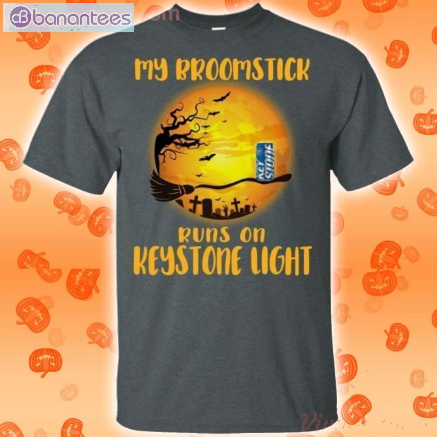 My Broomstick Runs On Keystone Light Funny Beer Halloween T-Shirt Product Photo 2 Product photo 2