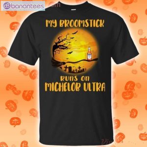 My Broomstick Runs On Michelob Ultra Funny Beer Halloween T-Shirt Product Photo 1