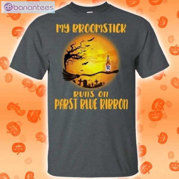 My Broomstick Runs On Pabst Blue Ribbon Funny Beer Halloween T-Shirt Product Photo 2