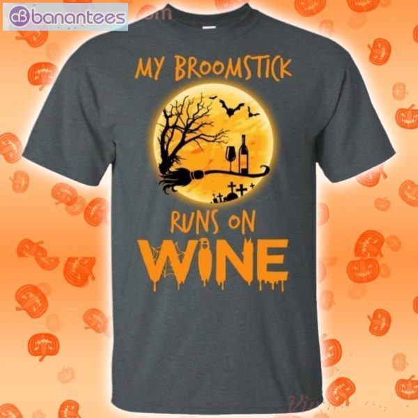 My Broomstick Runs On Wine Halloween T-Shirt Product Photo 2