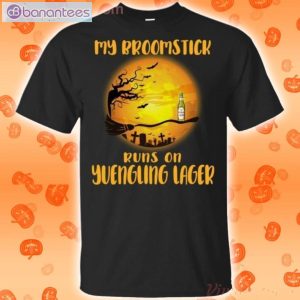 My Broomstick Runs On Yuengling Lager Funny Beer Halloween T-Shirt Product Photo 1