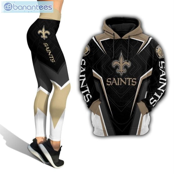 New Orleans Saints Symbol Black Leggings And Hoodie Set Product Photo 3