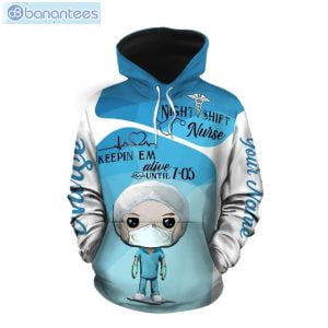 Nurse Personalized Blue And White Unique 3D Printed Leggings Hoodie Set Product Photo 2