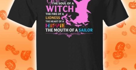 October Girl The Soul Of A Witch The Heart Of A Hippie Halloween T-Shirt