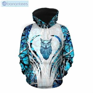 Owl Blue And White Camouflage Unique 3D Printed Leggings Hoodie Set Product Photo 1