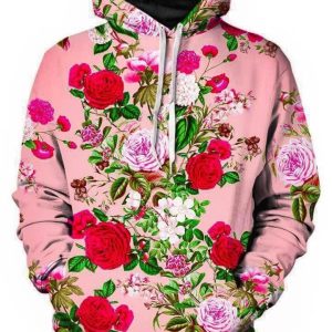 Pastel Roses Flowers Pink Hoodie And Leggings Combo Product Photo 2